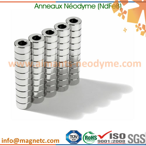 D100-d85x3,5mm - 40SH Aimant néodyme annulaire - non revêtu
