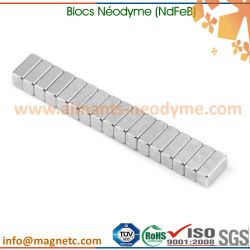 aimants permanents néodyme-fer-bore blocs - Blocs-Néodyme-5x2x2mm-N38-Ni -  XFMAG Aimants