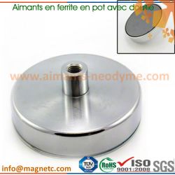 aimant en pot en ferrite avec douille M12