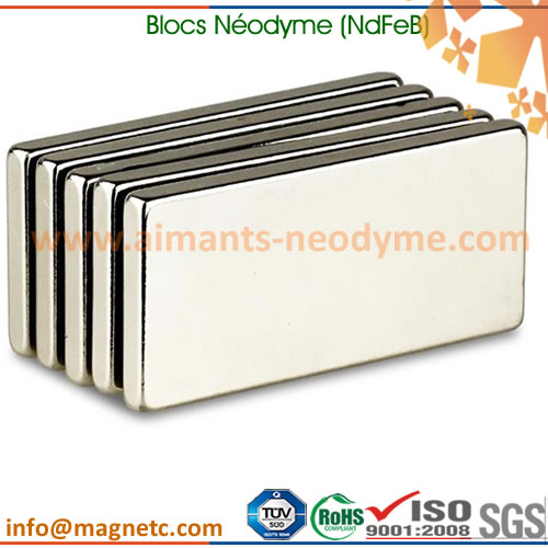 puissant aimant néodyme bloc parallélépipéde -  Blocs-Néodyme-85x35x7mm-N48-Ni - XFMAG Aimants