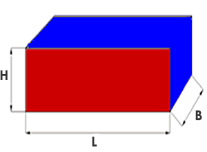 Aimant rectangulaire Bloc avec deux trous fraisés 60 x 10 x 3mm Néodyme N35  - N pôle (Nord)